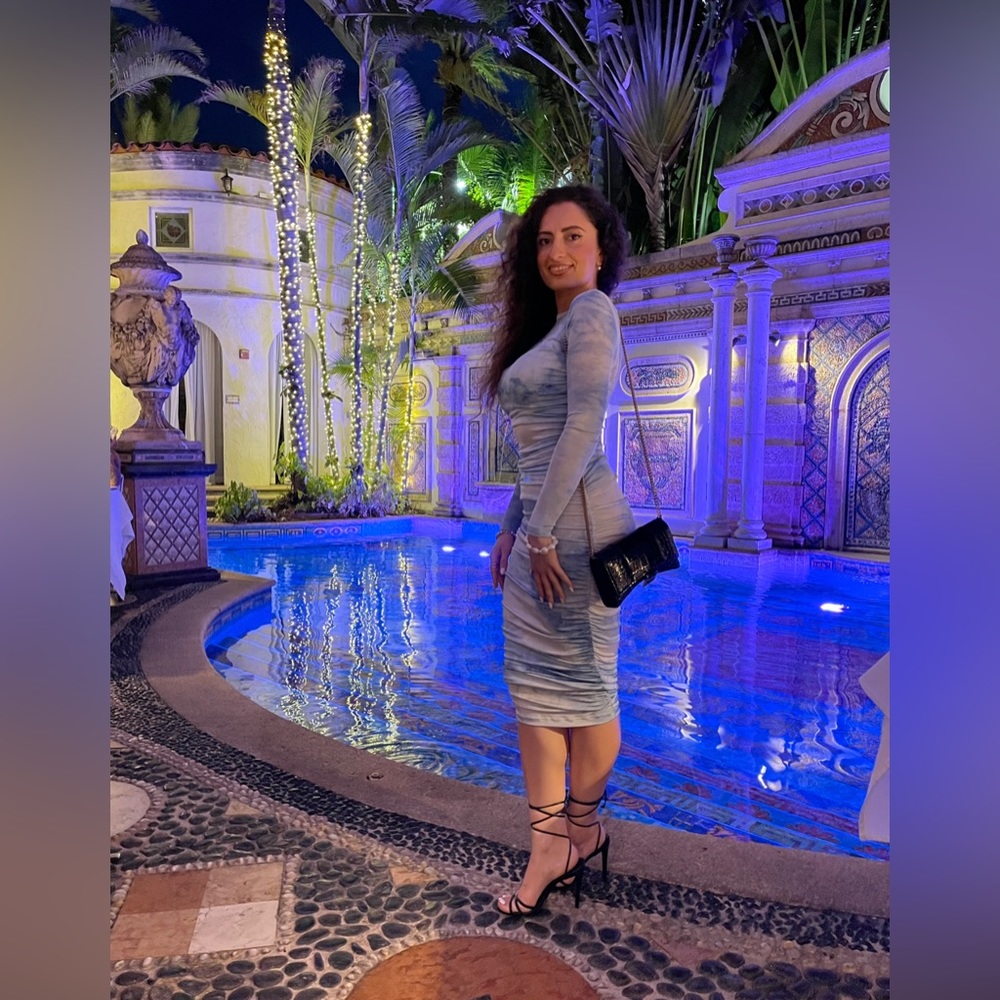 JLUXLABEL blue tie dye maxi dress